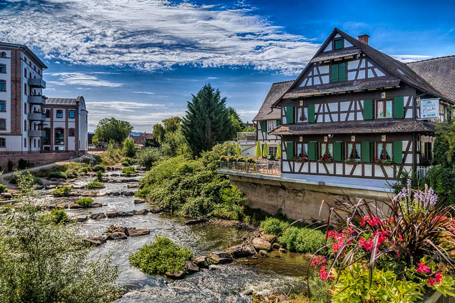 Kinzigbruecke, Willstaett, Restaurant, Gasthaus, Hanauerland, Ortenau, Rathaus, Kinzig, Mühlengebaeude